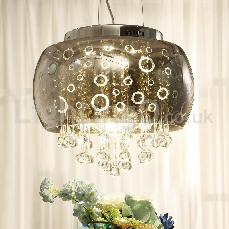 Lampă modernă rotundă de 40 cm de sticlă