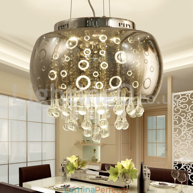 Lampă modernă rotundă de 40 cm de sticlă