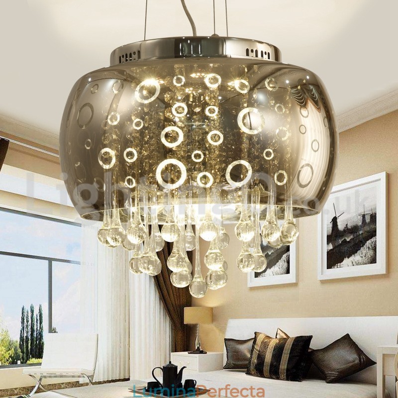 Lampă modernă rotundă de 40 cm de sticlă