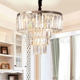 Lumină suspendată din cristal, elegantă, ieftină, modernă, rotundă, cu 4 niveluri