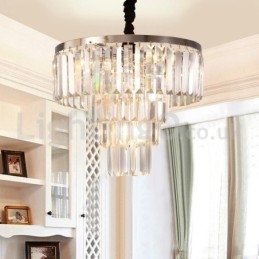 Lumină suspendată din cristal, elegantă, ieftină, modernă, rotundă, cu 4 niveluri