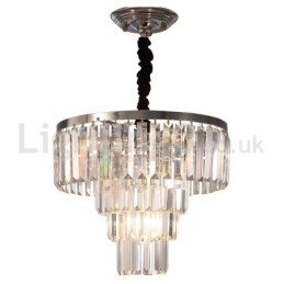 Lumină suspendată din cristal, elegantă, ieftină, modernă, rotundă, cu 4 niveluri
