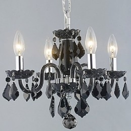 Lumânare Candelabru de cristal cu 4 lumini în negru