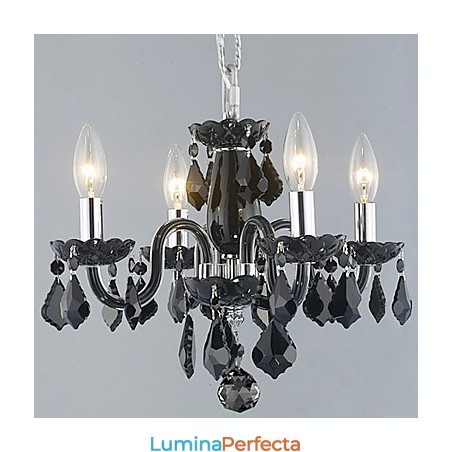 Lumânare Candelabru de cristal cu 4 lumini în negru Lumânare Candelabru de cristal cu 4 lumini în negru