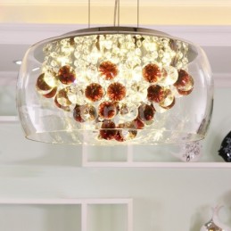 Abajur modern, rotund, din sticlă transparentă, de 40 cm și 50 cm