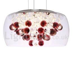 Abajur modern, rotund, din sticlă transparentă, de 40 cm și 50 cm