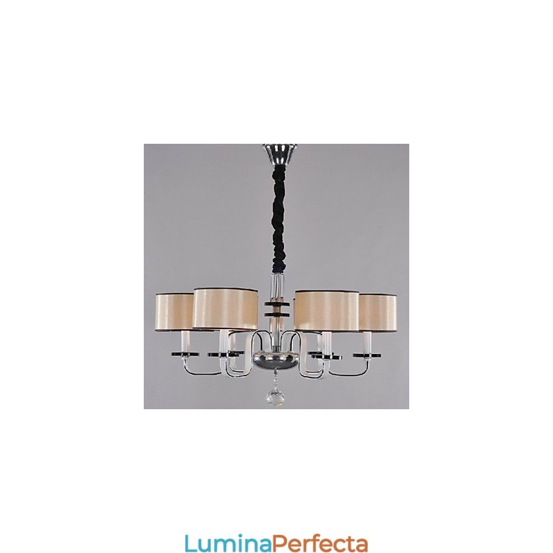 Candelabru contemporan modern din metal cromat din cristal