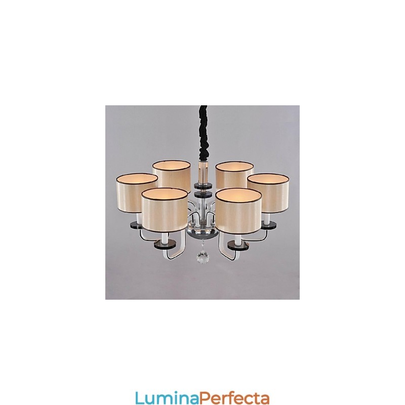 Candelabru contemporan modern din metal cromat din cristal
