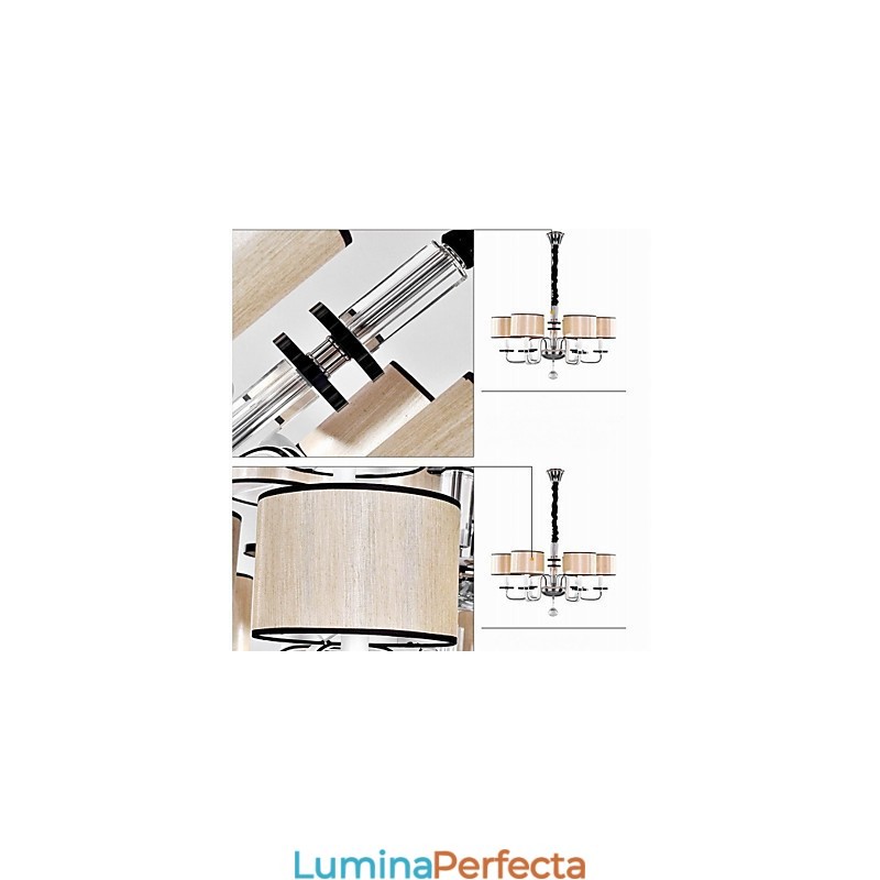 Candelabru contemporan modern din metal cromat din cristal