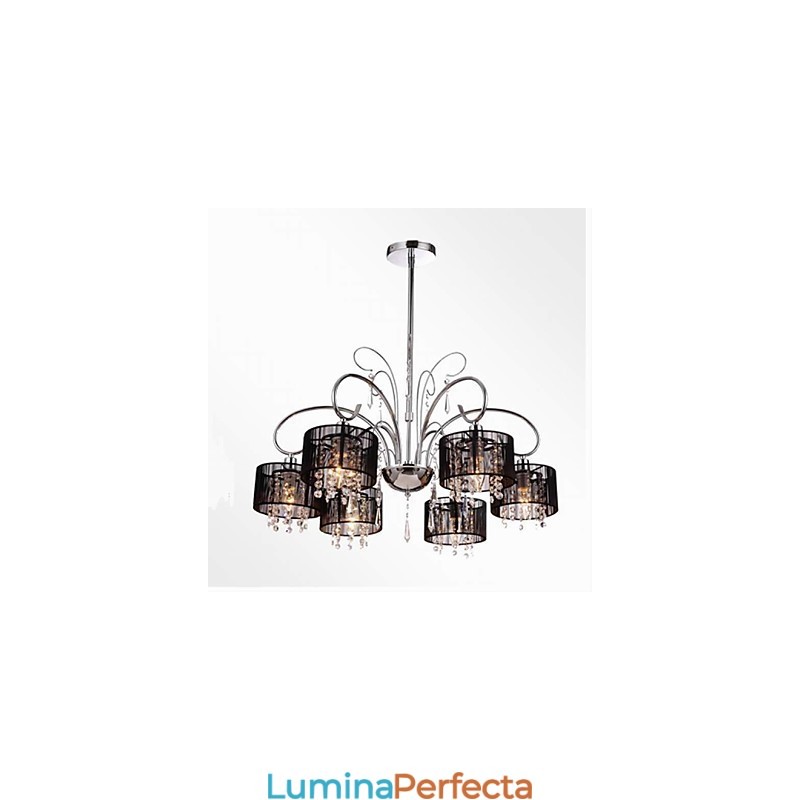 Candelabru contemporan modern din metal cromat din cristal