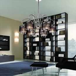 Candelabru contemporan modern din metal cromat din cristal