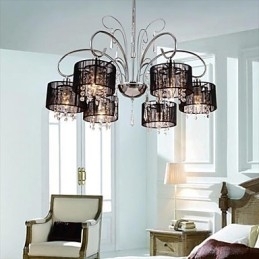 Candelabru contemporan modern din metal cromat din cristal