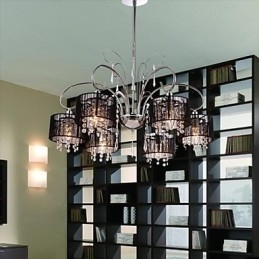 Candelabru contemporan modern din metal cromat din cristal