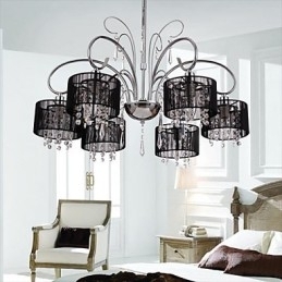 Candelabru contemporan modern din metal cromat din cristal