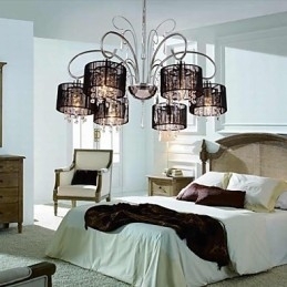 Candelabru contemporan modern din metal cromat din cristal