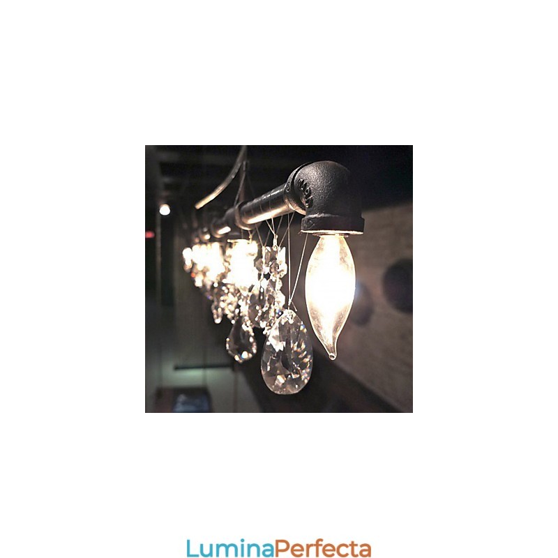 Candelabru creativ cu 5 lumini în stil nord-american, cu design de țeavă