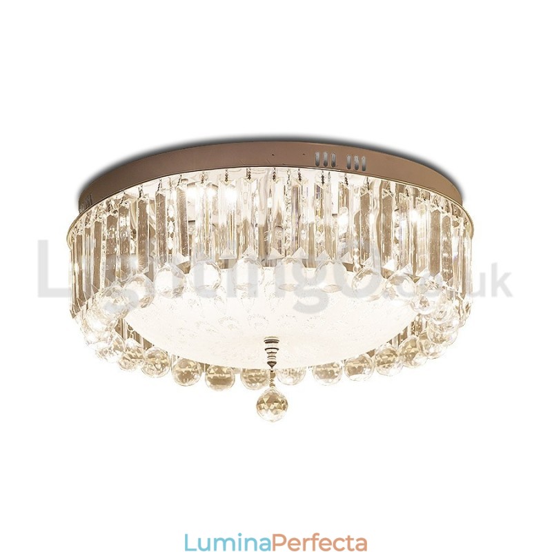 Plafoniere moderne, rotunde, cu montare încastrabilă din cristal