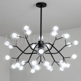 Candelabru cu fasole magică în stil nordic Candelabru mic cu bile din sticlă transparentă, transparentă