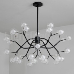 Candelabru cu fasole magică în stil nordic Candelabru mic cu bile din sticlă transparentă, transparentă