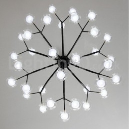 Candelabru cu fasole magică în stil nordic Candelabru mic cu bile din sticlă transparentă, transparentă