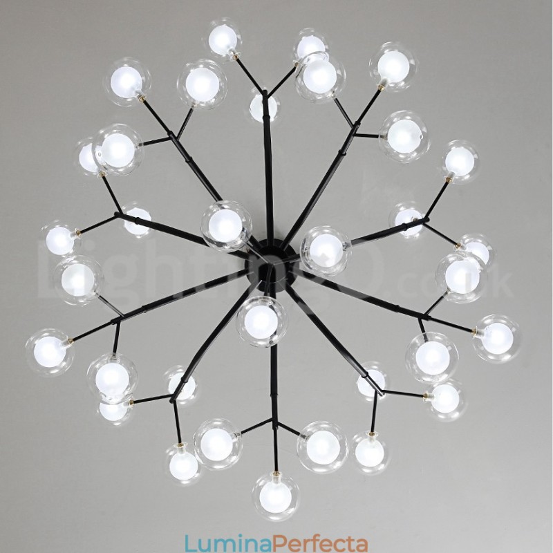 Candelabru cu fasole magică în stil nordic Candelabru mic cu bile din sticlă transparentă, transparentă