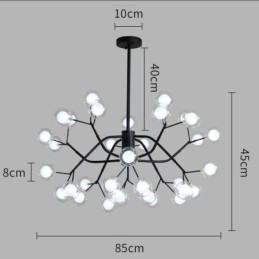Candelabru cu fasole magică în stil nordic Candelabru mic cu bile din sticlă transparentă, transparentă