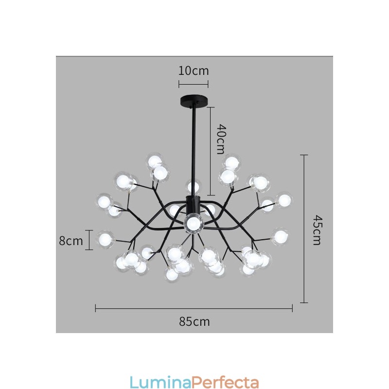 Candelabru cu fasole magică în stil nordic Candelabru mic cu bile din sticlă transparentă, transparentă