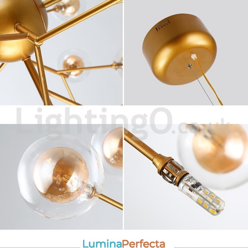 Nordic Postmodern Molecular Bubble Candelabru Candelabru de sticlă
