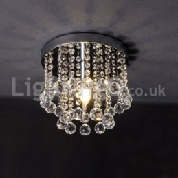 Candelabru rotund modern de cristal pentru verandă