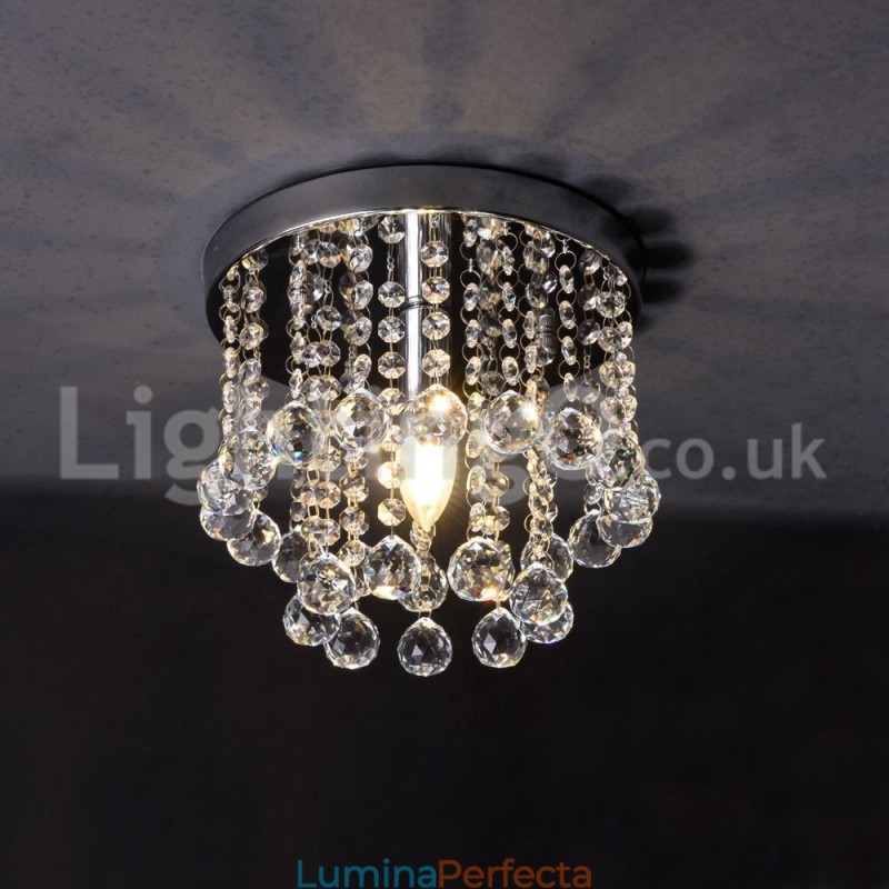 Candelabru rotund modern de cristal pentru verandă