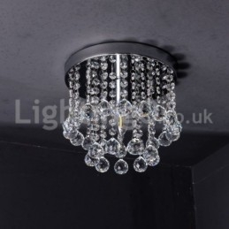 Candelabru rotund modern de cristal pentru verandă