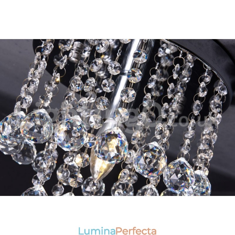 Candelabru rotund modern de cristal pentru verandă