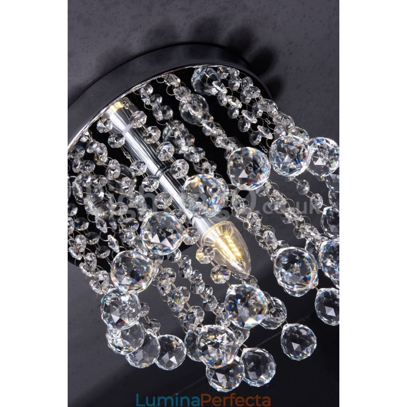 Candelabru rotund modern de cristal pentru verandă