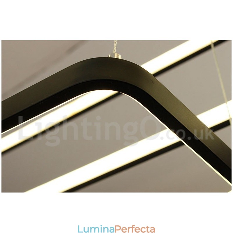 Lampă suspendată reglabilă cu telecomandă Design modern Trei dreptunghiuri