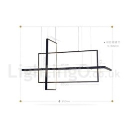 Lampă suspendată reglabilă cu telecomandă Design modern Trei dreptunghiuri