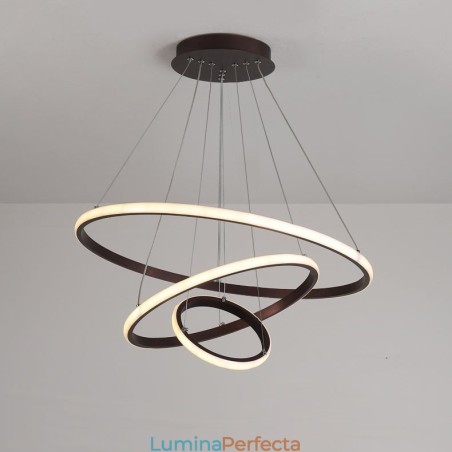 Lampă suspendată cu lumină în afara cercurilor cu control de la distanță inele de design modern Lampă suspendată cu lumină în afara cercurilor cu control de la distanță inele de design modern