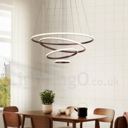 Lampă suspendată cu lumină în afara cercurilor cu control de la distanță inele de design modern