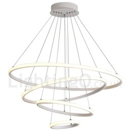 Lampă suspendată cu lumină în afara cercurilor cu control de la distanță inele de design modern