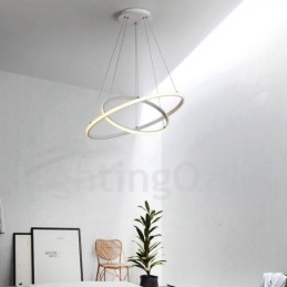 Lampă suspendată cu lumină în afara cercurilor cu control de la distanță inele de design modern