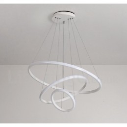 Lampă suspendată cu lumină în afara cercurilor cu control de la distanță inele de design modern