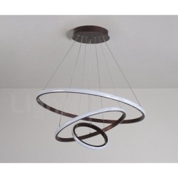 Lampă suspendată cu lumină în afara cercurilor cu control de la distanță inele de design modern