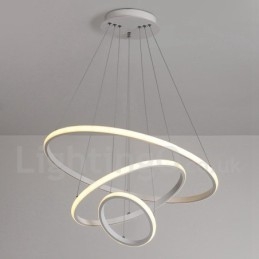 Lampă suspendată cu lumină în afara cercurilor cu control de la distanță inele de design modern