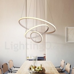 Lampă suspendată cu lumină în afara cercurilor cu control de la distanță inele de design modern
