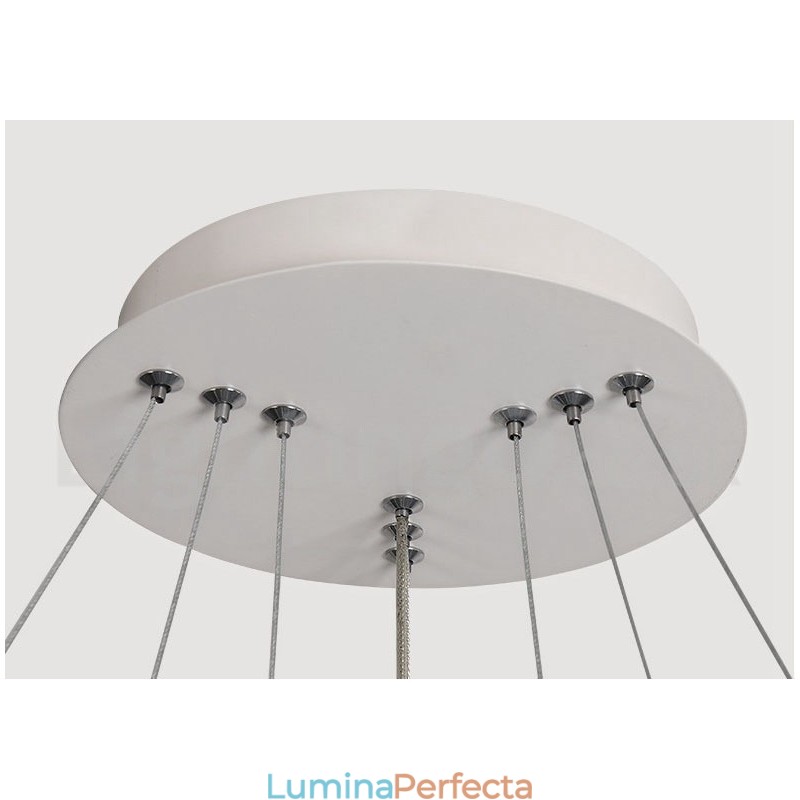 Lampă suspendată cu lumină în afara cercurilor cu control de la distanță inele de design modern