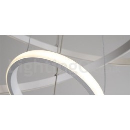 Lampă suspendată cu lumină în afara cercurilor cu control de la distanță inele de design modern