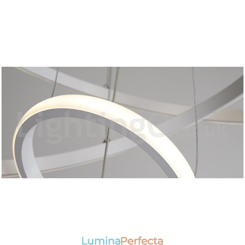 Lampă suspendată cu lumină în afara cercurilor cu control de la distanță inele de design modern
