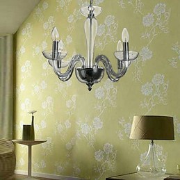 Lampă suspendată cu 4 lumini din cristal în bec cu lumânare