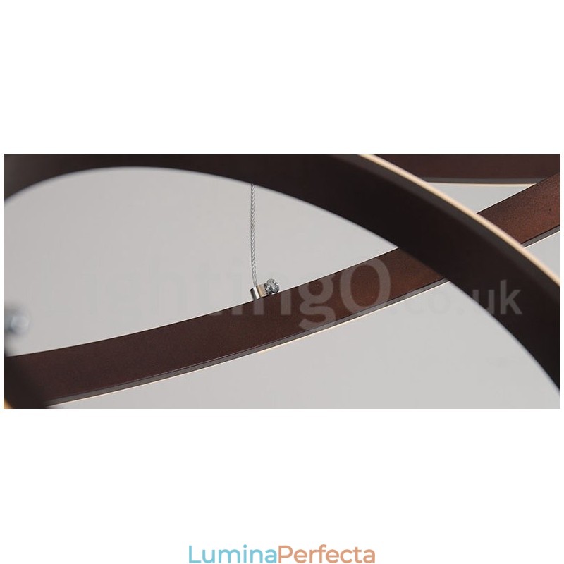 Lampă suspendată cu lumină în afara cercurilor cu control de la distanță inele de design modern