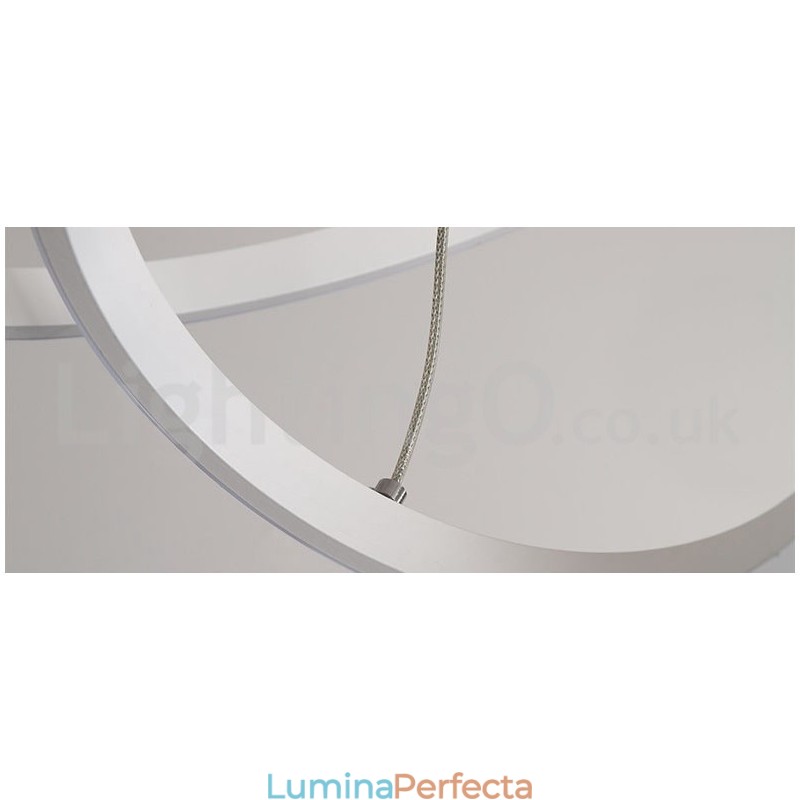 Lampă suspendată cu lumină în afara cercurilor cu control de la distanță inele de design modern