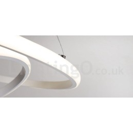 Lampă suspendată cu lumină în afara cercurilor cu control de la distanță inele de design modern